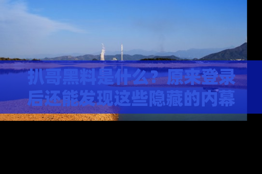 扒哥黑料是什么？原来登录后还能发现这些隐藏的内幕！
