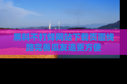 黑料不打烊网站下载页面线路完善瓜友追更方便
