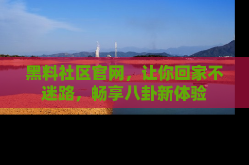 黑料社区官网，让你回家不迷路，畅享八卦新体验
