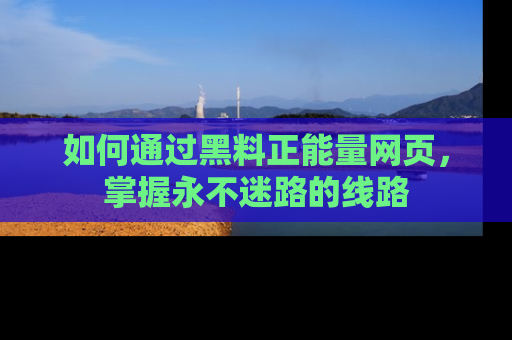 如何通过黑料正能量网页,掌握永不迷路的线路