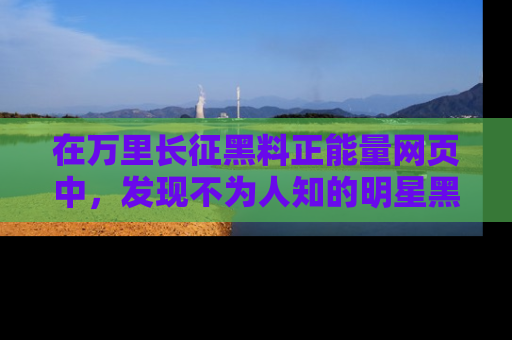 在万里长征黑料正能量网页中,发现不为人知的明星黑料与积极能量